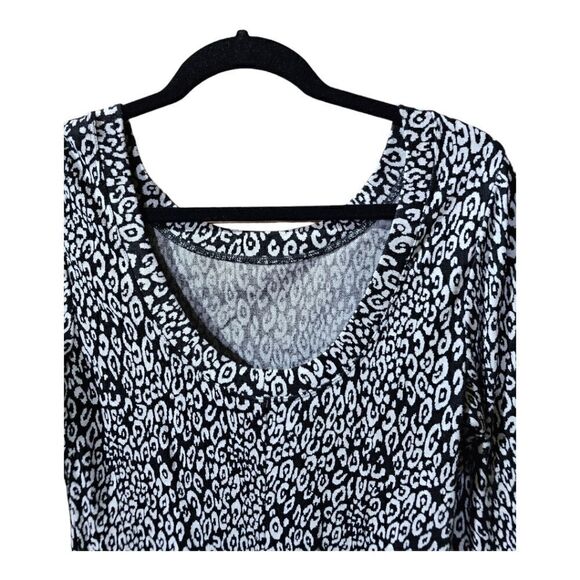 TRINA TURK Black & White Animal Print Knit Bodycon Dress - Size 8 - Picture 4 of 7
